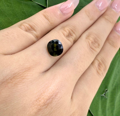 Green Sapphire Cushion 2.71 Ct