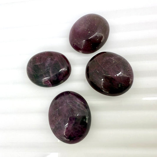 Big Dark Red Ruby Cabochon Set 86.85 Ct