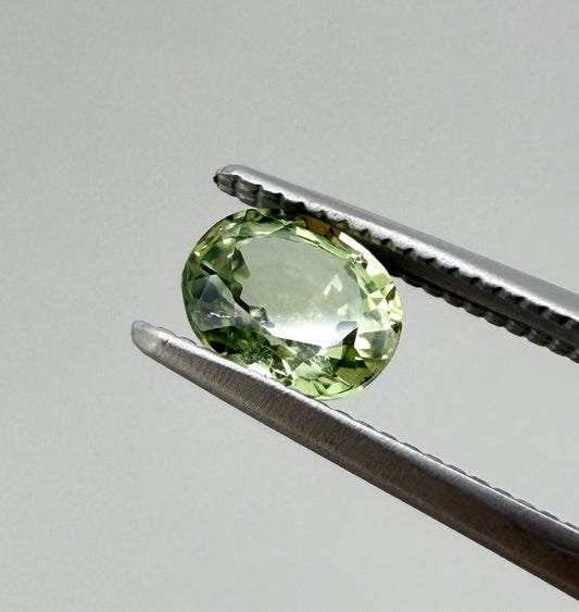 Natural Green Sapphire gemstone, oval cut