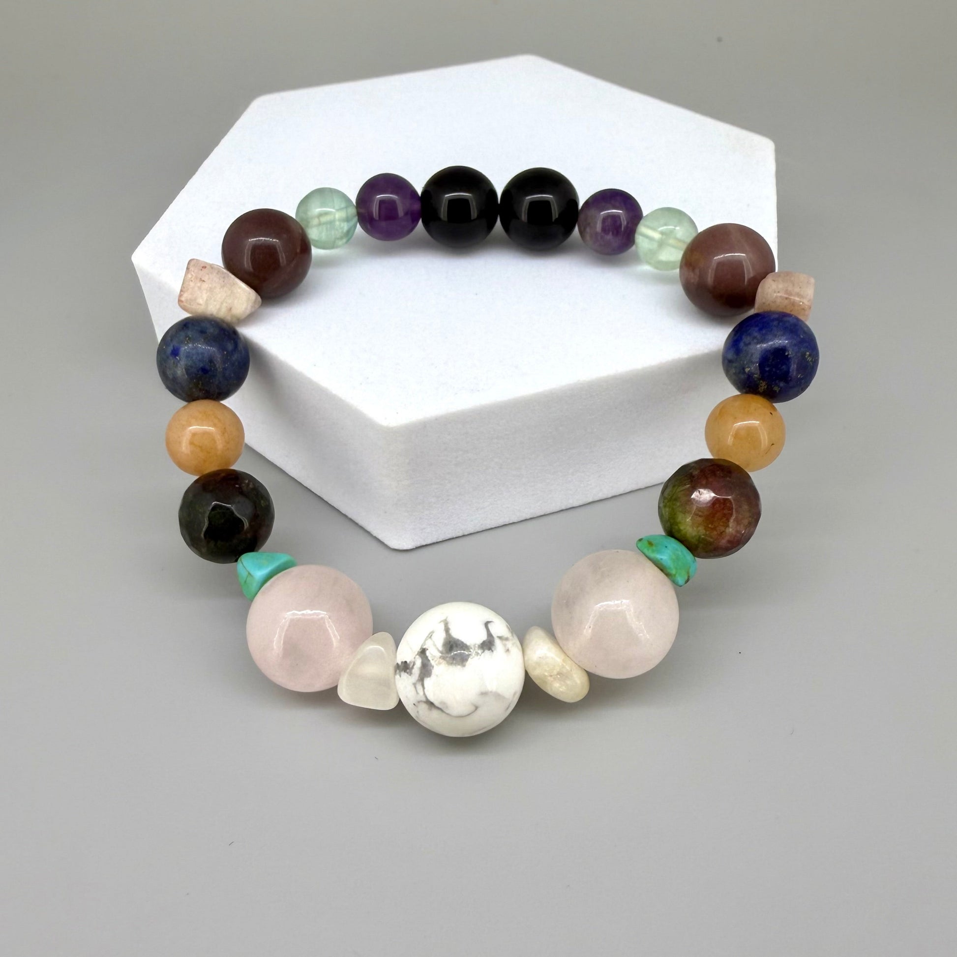 Birthday Bracelets made of natural gemstones, seven designs for each day of the week, handmade spiritual jewelry.