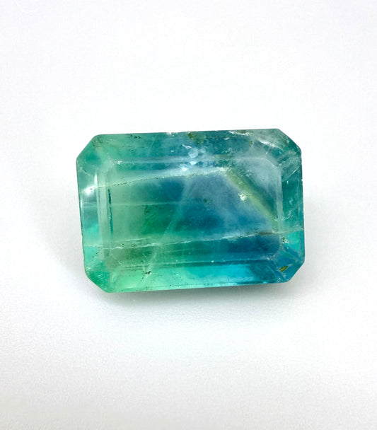 Huge Bi-Color (Green Blue) Fluorite Baguette 33.9 Ct