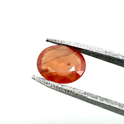 Orange Red Sapphire Oval 0.87 Ct
