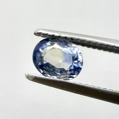 Bi-Color (Blue, White) Sapphire Oval 0.5 Ct