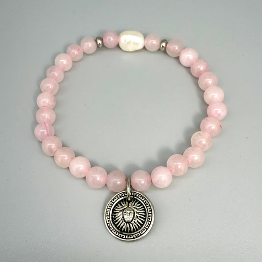 Rose Quartz Gemstone Bead Bracelet