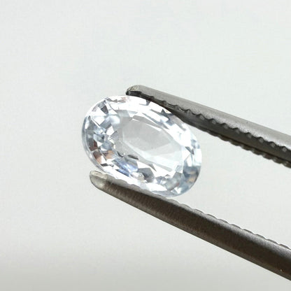 Bi-Color (Very Pale Blue White) Sapphire Oval 0.75 Ct