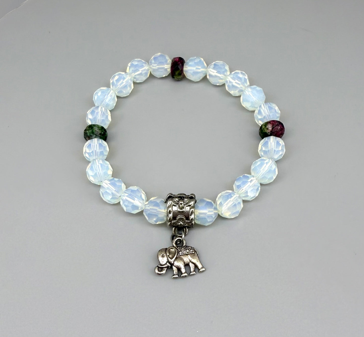 Opal & Rhodochrosite Beaded Bracelet