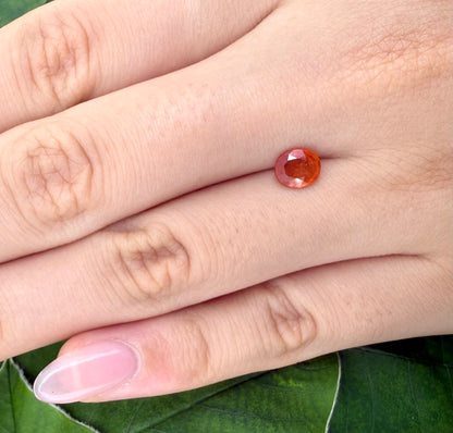Orange Red Sapphire Oval  0.8 Ct