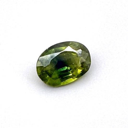 Bi-Color (Green Yellow) Sapphire Oval 0.85 Ct