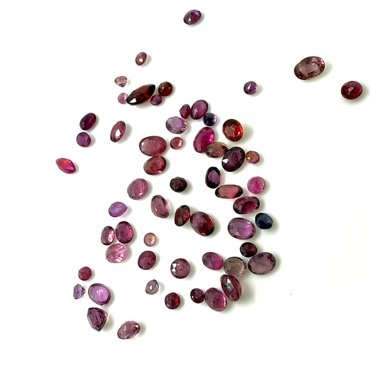 Bi-Color (Pink-Red Hues) Sapphire Lot Round, Oval, Marquise 5.75 Ct