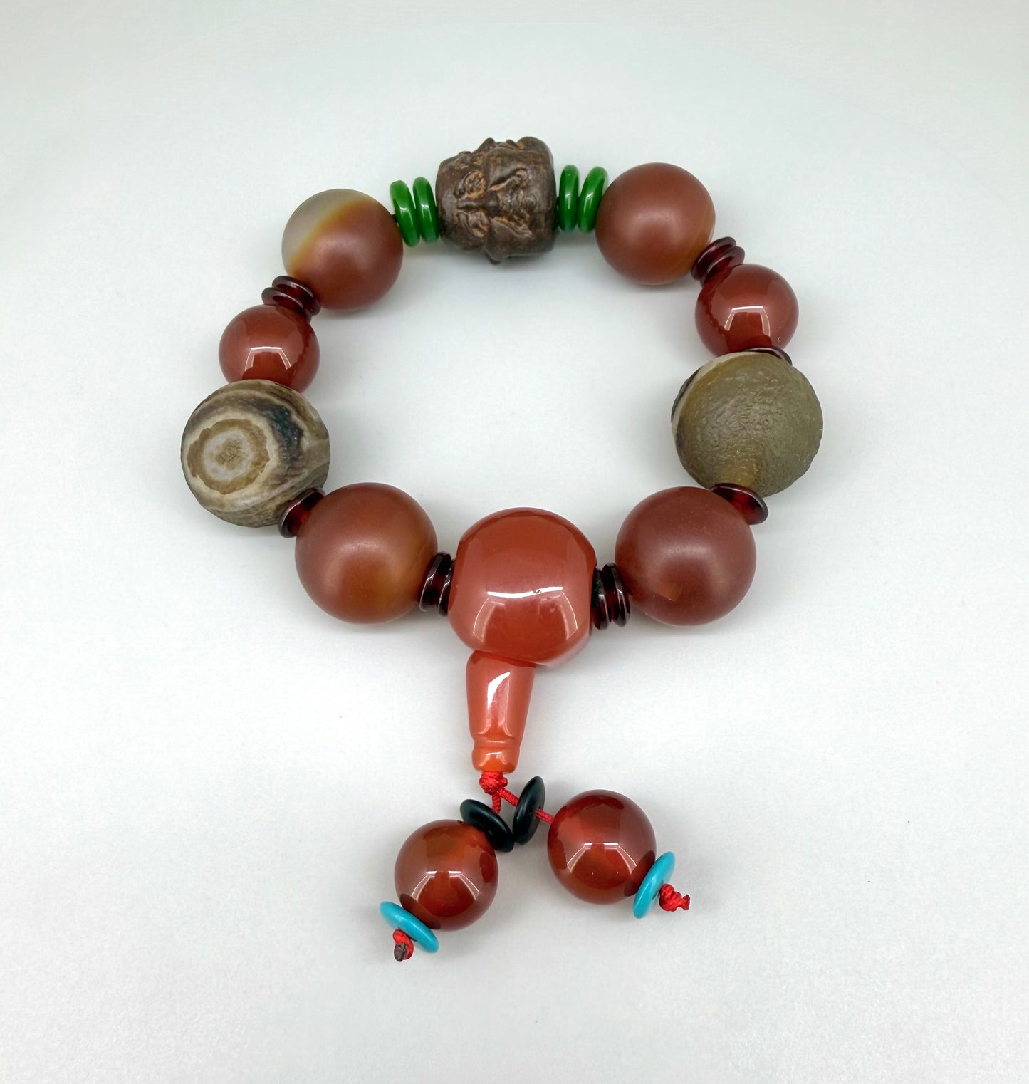 Agate & Carnelian Beaded Bracelet