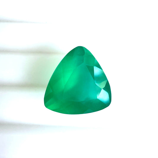Vibrant Green Chalcedony Trillion 2.88 Ct