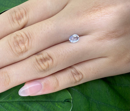 Bi-Color (White Pale Blue) Sapphire Oval 0.62 Ct