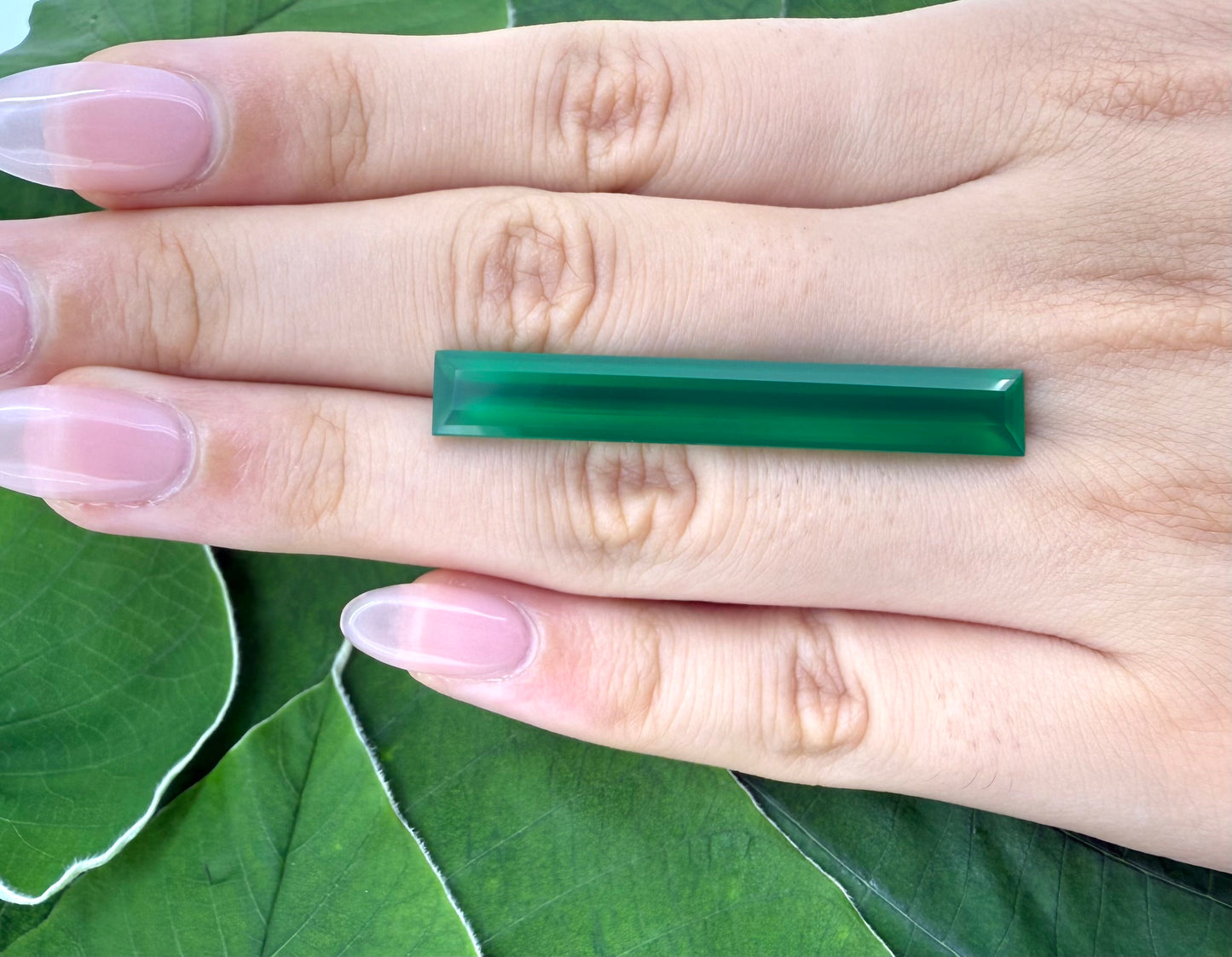 Vibrant Green Chalcedony Baguette 11.67 Ct