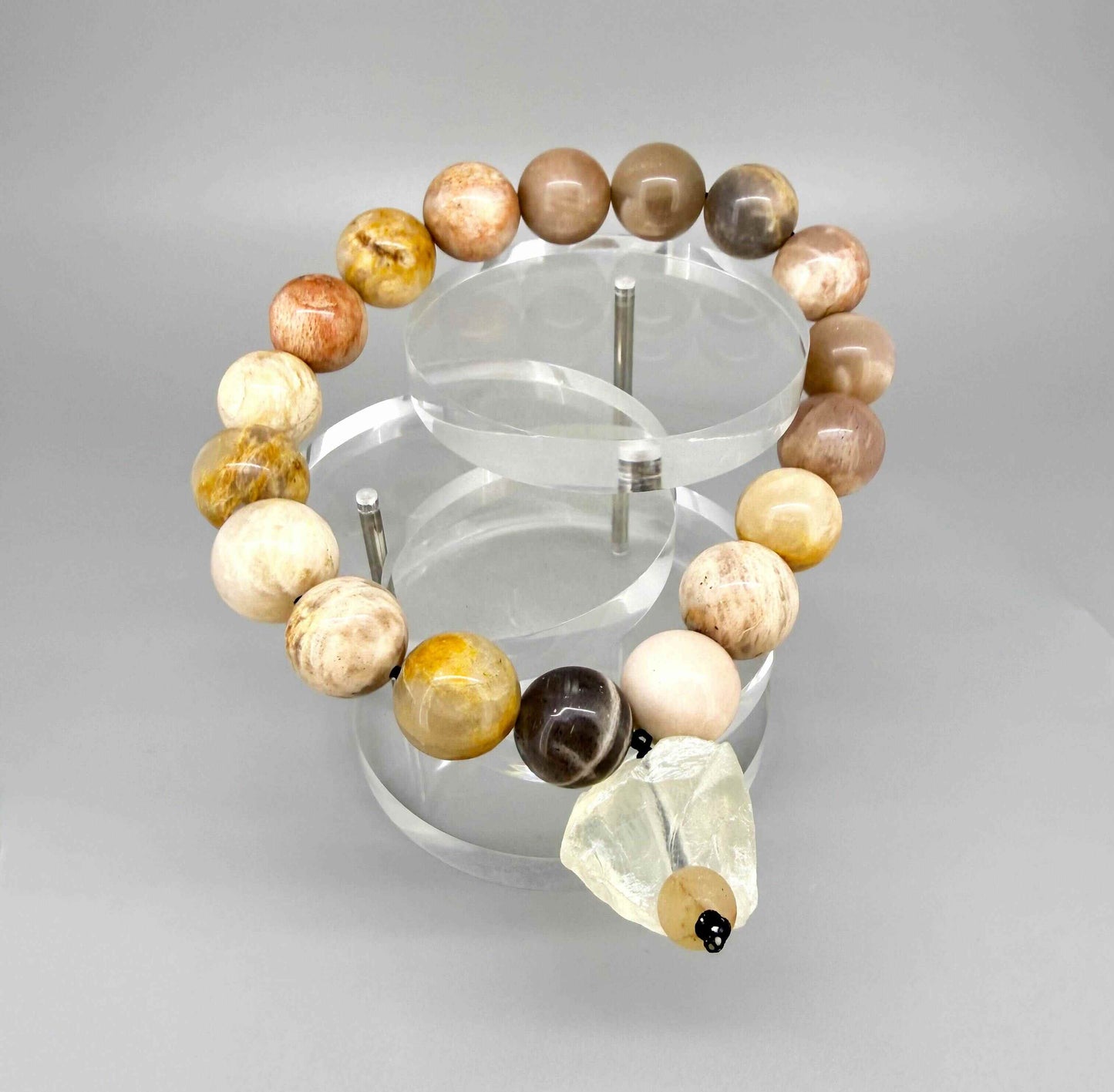 Sunstone mala bracelet made from natural sunstone beads, symbolizing joy, vitality, and confidence.