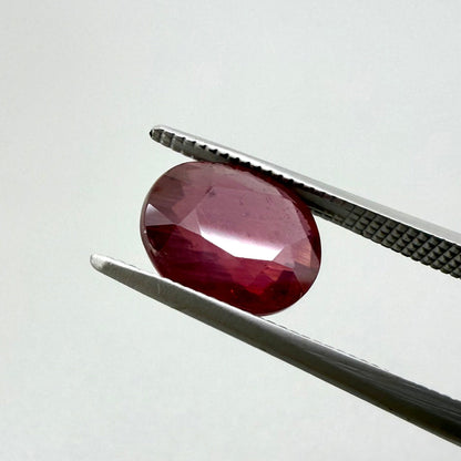 Pinkish Purplish Red Ruby Oval 3.7 Ct