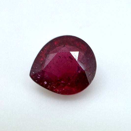 Pinkish Red Ruby Pear 1.18 Ct