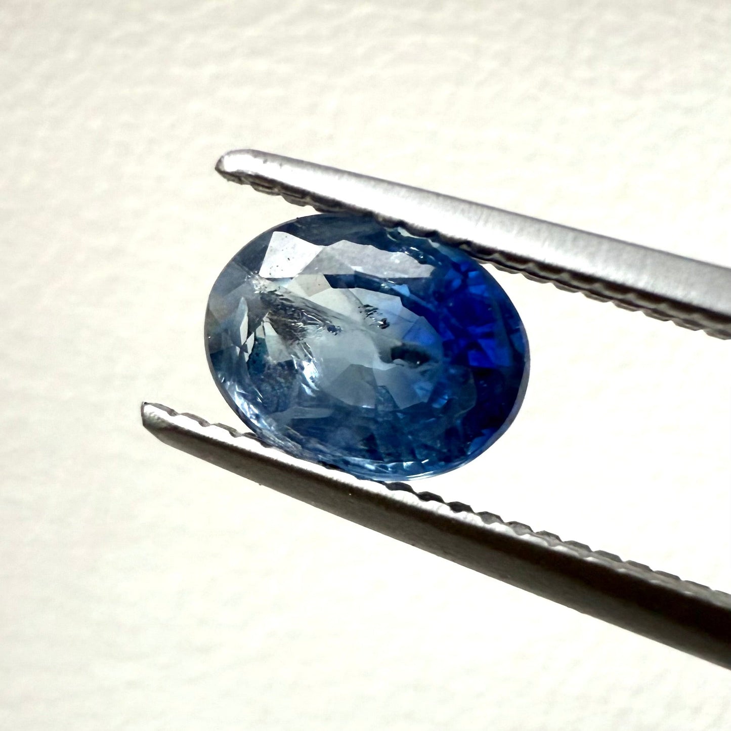 Pale Blue Hues Sapphire "Snow Landscape" Oval 0.84 Ct
