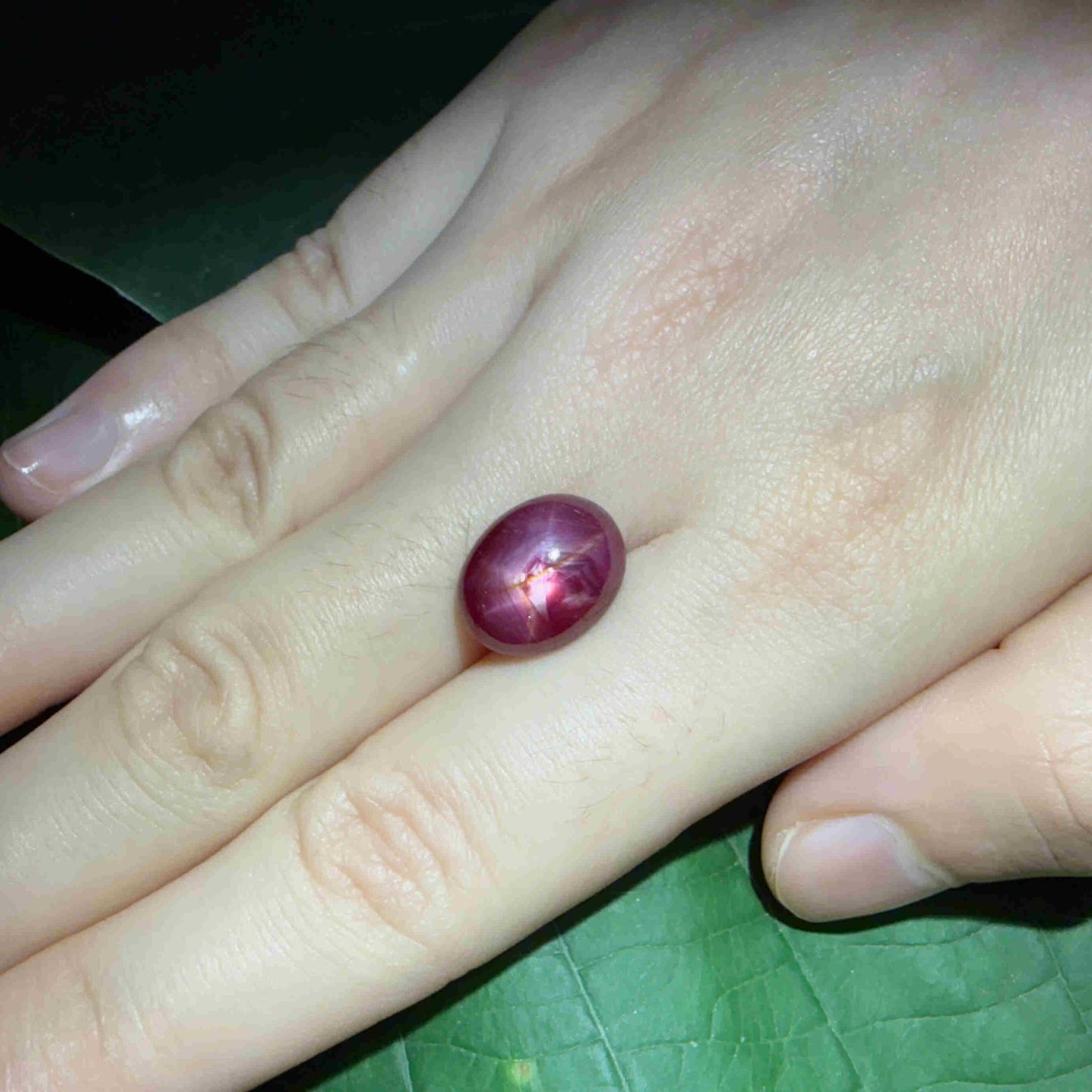 9.61 ct natural Pink-Red Star Ruby cabochon with soft star effect and polished dome