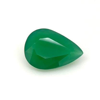 Vibrant Green Chalcedony Pear 7.18 Ct
