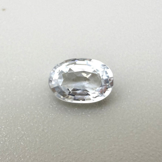 Bi-Color (Very Pale Blue White) Sapphire Oval 0.75 Ct