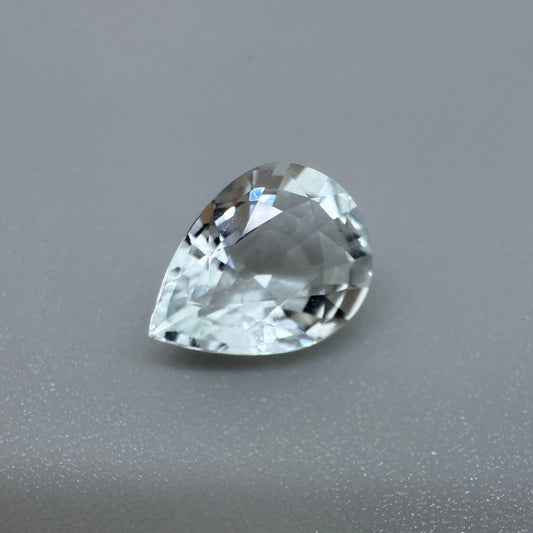 Very Pale Blue Aquamarine (almost White) Pear 1.81 Cts