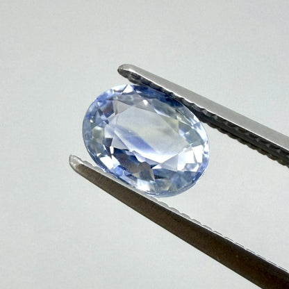 Bi-Color (White Blue) Sapphire Oval 1.12 Ct