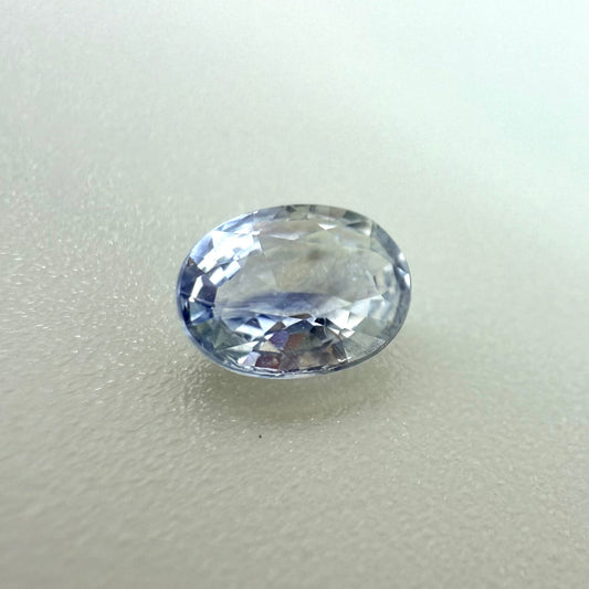 Bi-Color (White Blue) Sapphire Oval 1.12 Ct