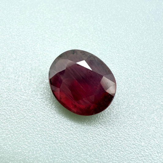 Pinkish Purplish Red Ruby Oval 3.7 Ct