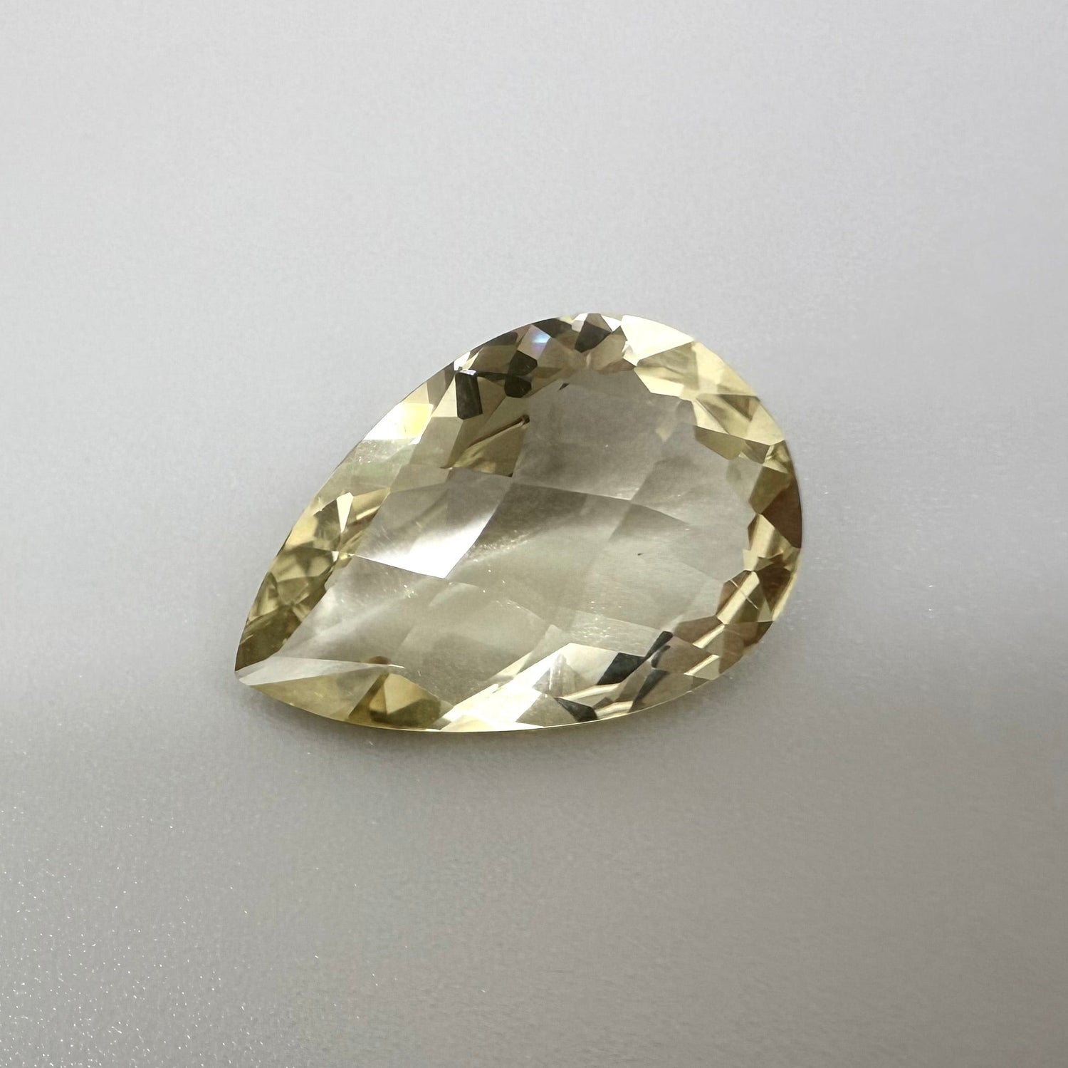 Natural Gold Yellow Lemon Quartz gemstone, pear cut
