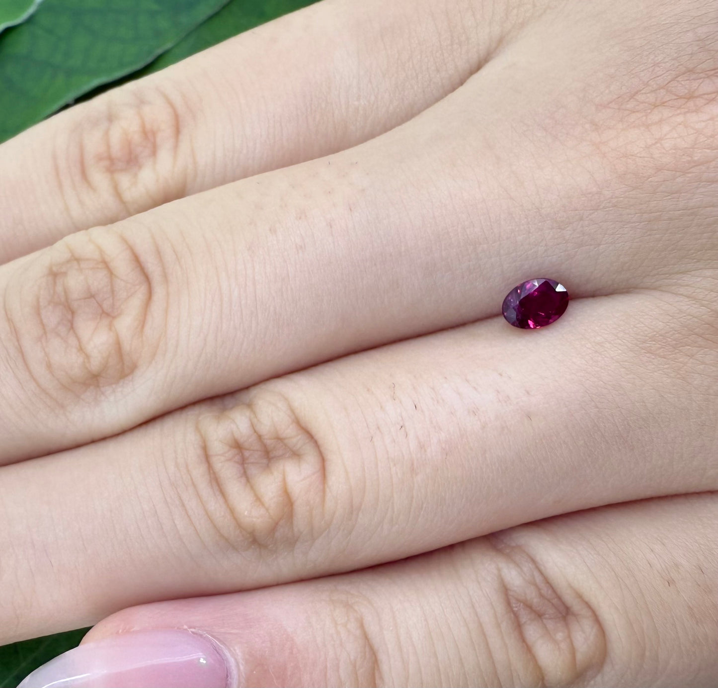 Pink-Red Ruby Oval 0.4 Ct