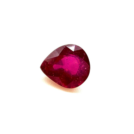 Pinkish Red Ruby Pear 1.39 Ct