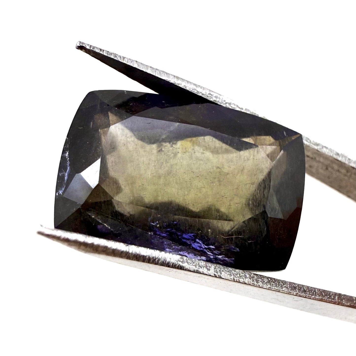 Big Bi-Color (Violet Brownish) Iolite Cushion 10.86 Ct