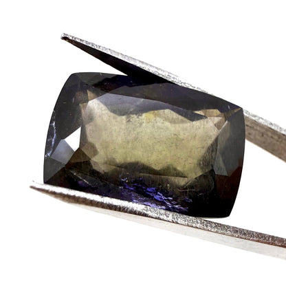 Big Bi-Color (Violet Brownish) Iolite Cushion 10.86 Ct