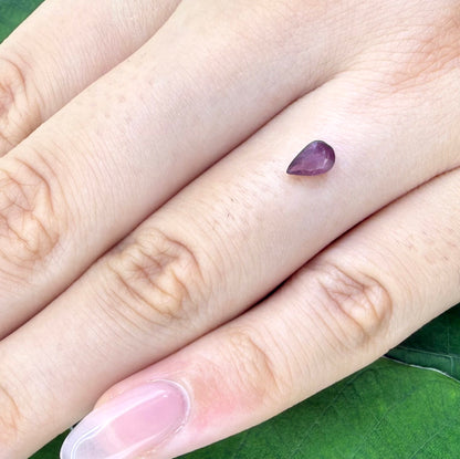 Pink-Purple Sapphire Pear 0.47 Ct