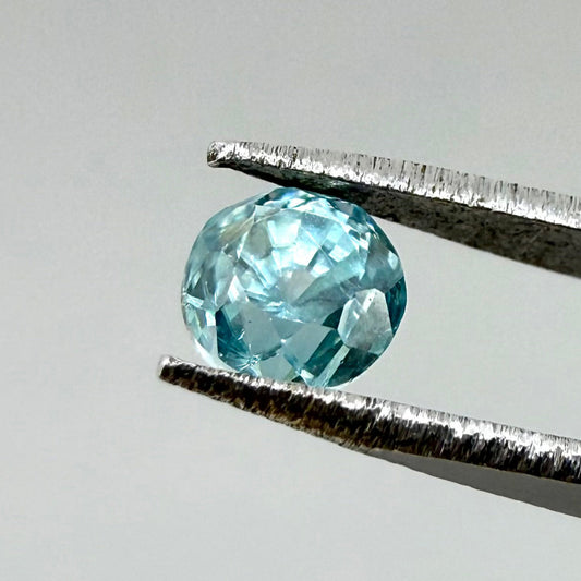 Natural Blue Zircon gemstone, round