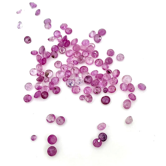Pink-Hues Ruby Lot Round 6.34 Ct