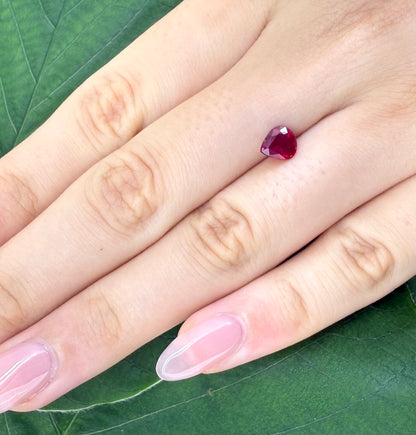 Pinkish Red Ruby Pear 0.97 Ct