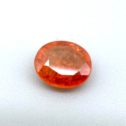 Orange Red Sapphire Oval  0.8 Ct