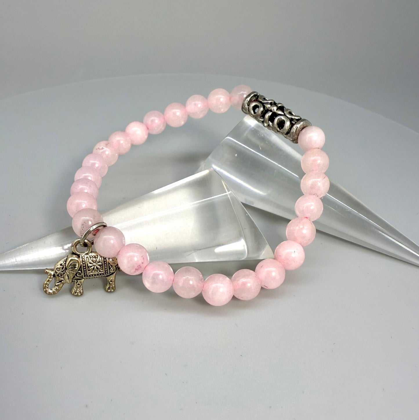 Rose Quartz Gemstone Bead Bracelet