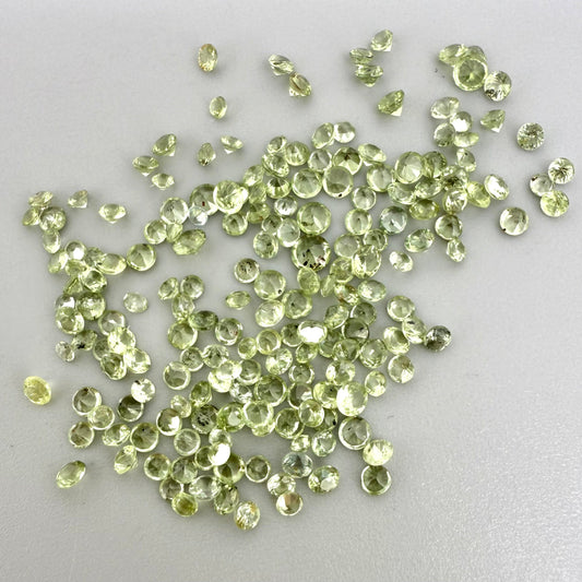 Pale Green Sapphire Lot Round 7.65 Ct