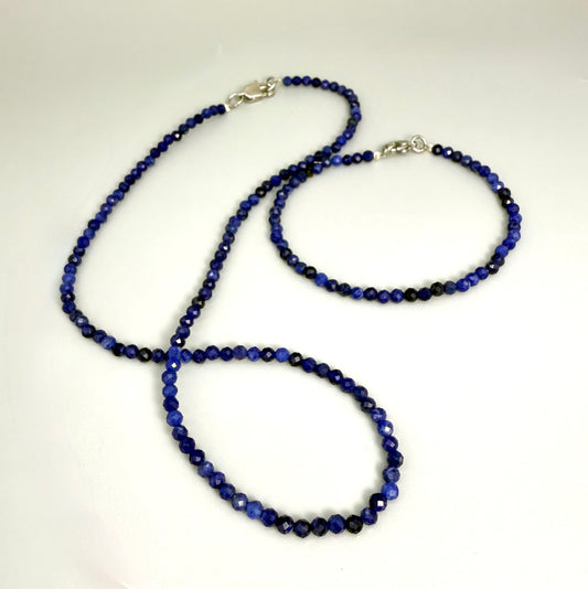 Fine Sodalite gemstone bead Necklace & Bracelet