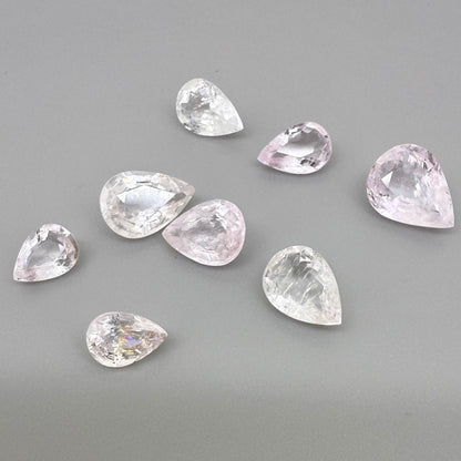 Pale Pink Morganite Lot Pear 7.29 Ct