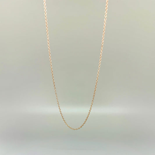 45 cm rose gold tone stainless steel chain, polished finish, elegant and durable, ideal for pairing with gemstone pendants.