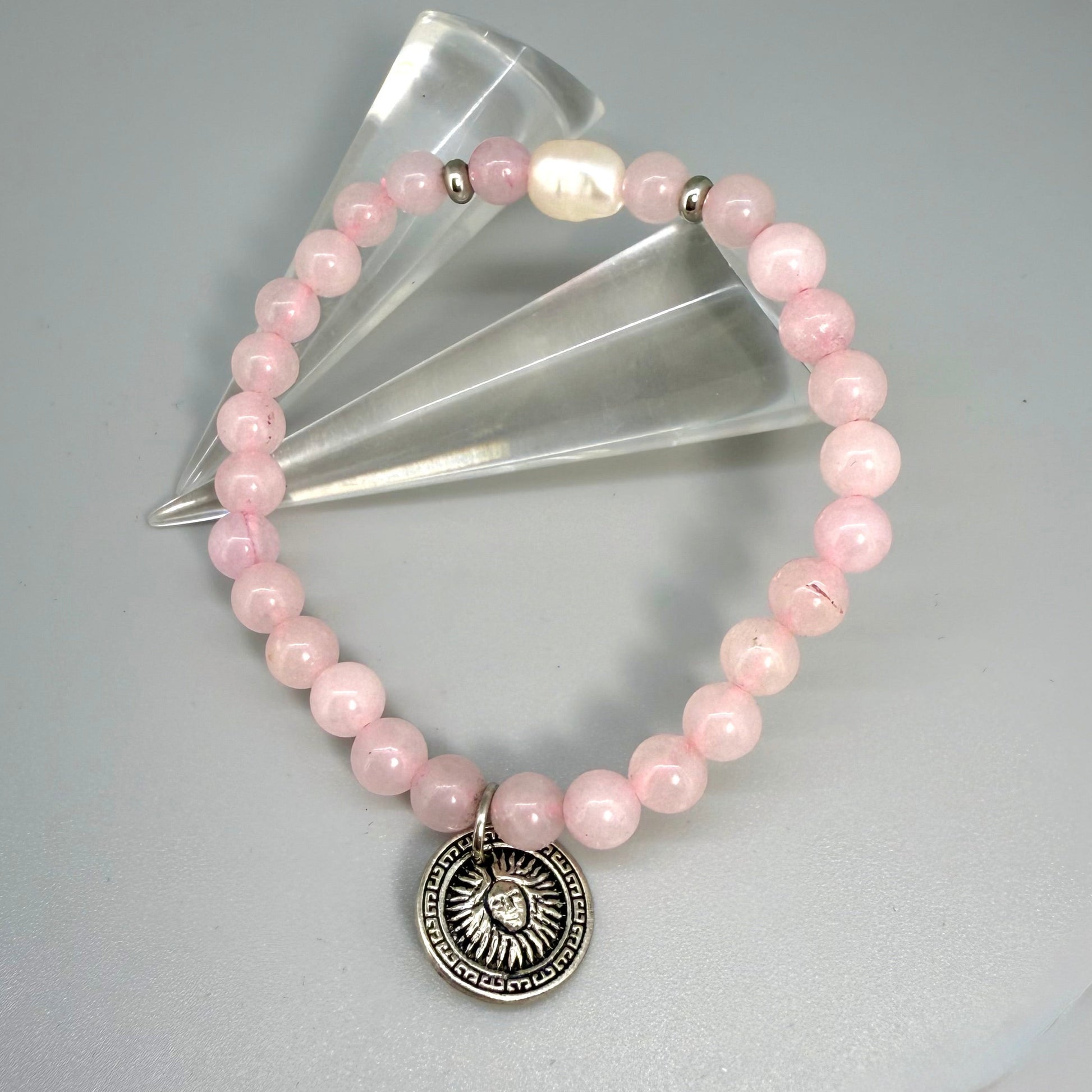 Rose Quartz Gemstone Bead Bracelet