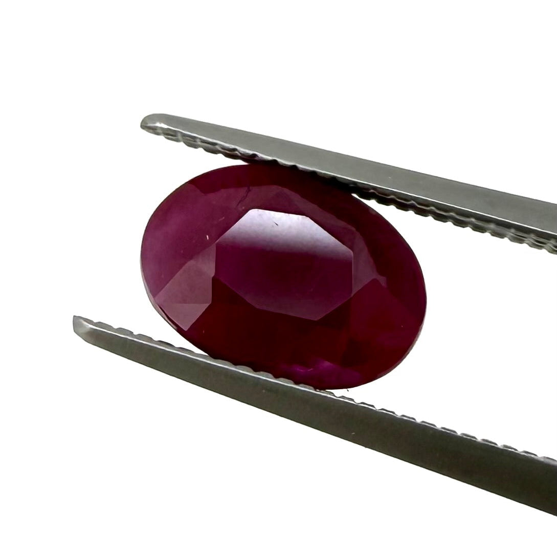 Bordeaux Red Ruby Oval 2.87 Ct