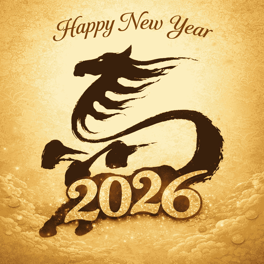 Happy New Year greeting featuring gemstones by Siam Gems Club