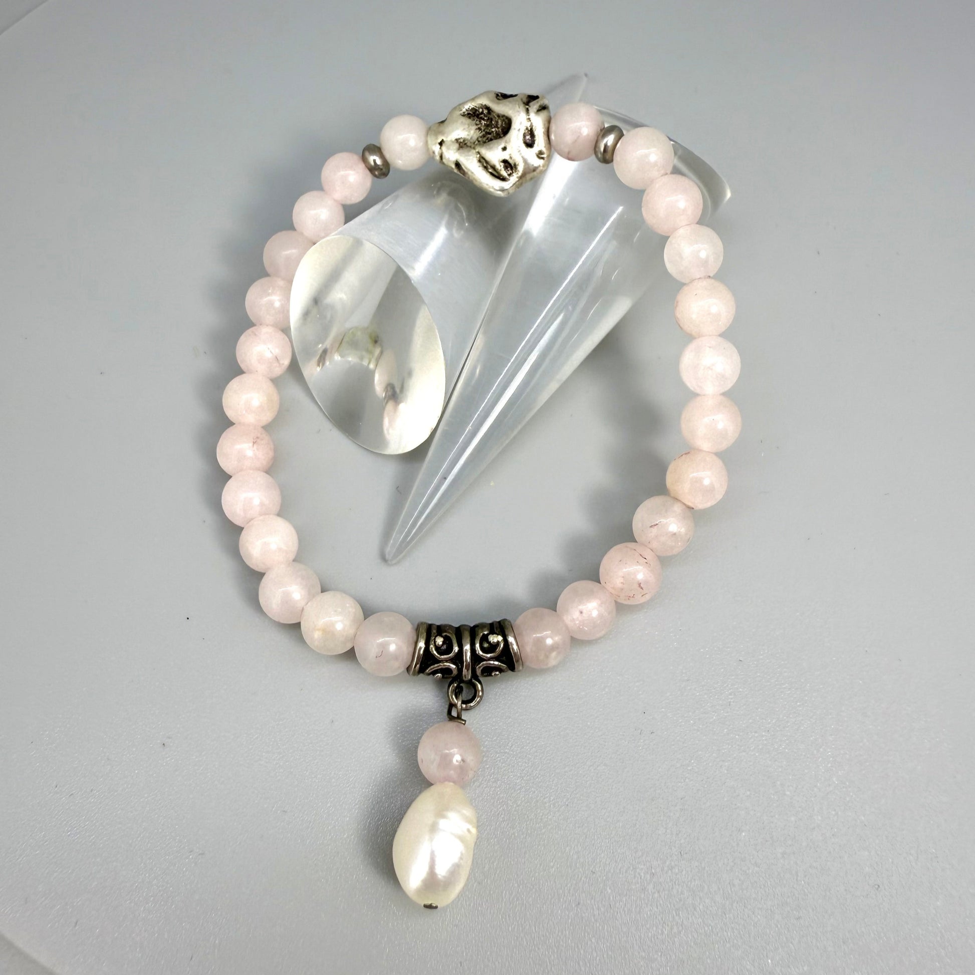 Rose Quartz Gemstone Bead Bracelet