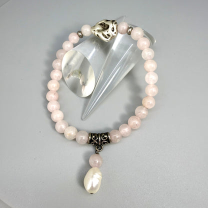 Rose Quartz Gemstone Bead Bracelet