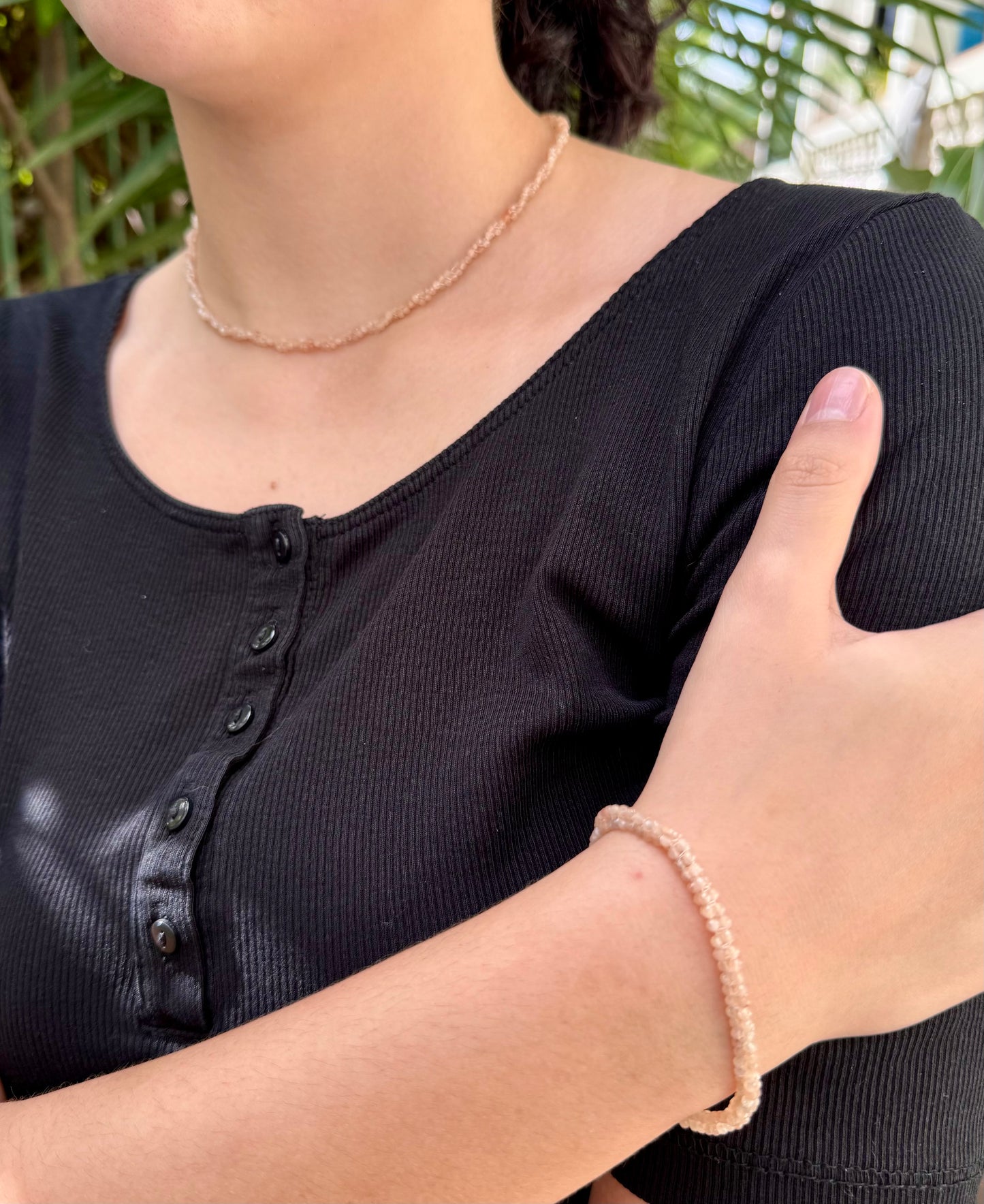 Fine Sunstone gemstone beads Necklace & Bracelet