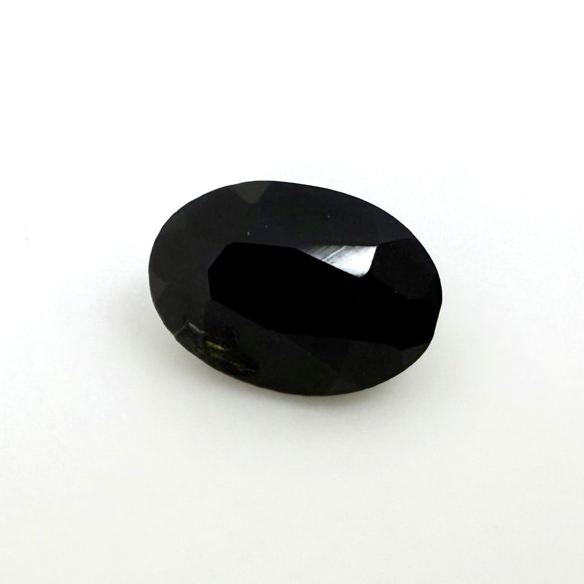 Natural Black Onyx gemstone, oval cut